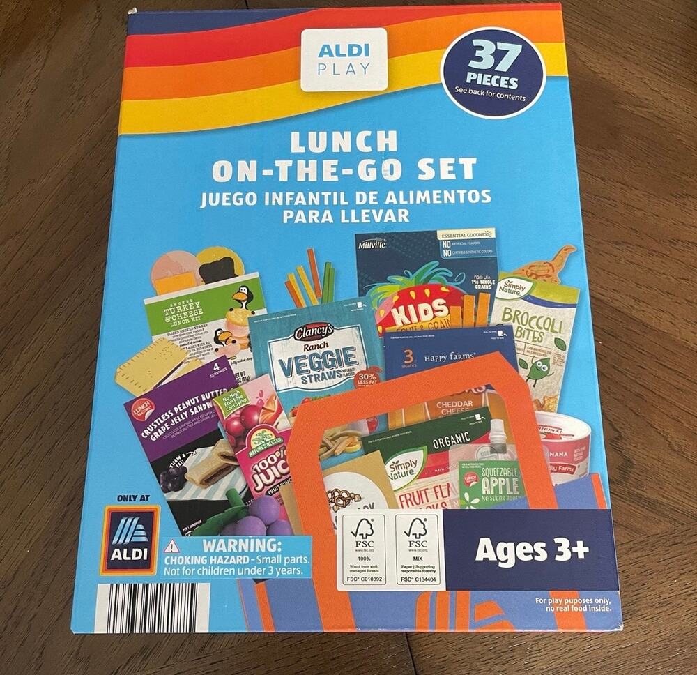 Aldi Lunch On The Go Set Pretend Play Food NEW & Sealed 37 Pieces